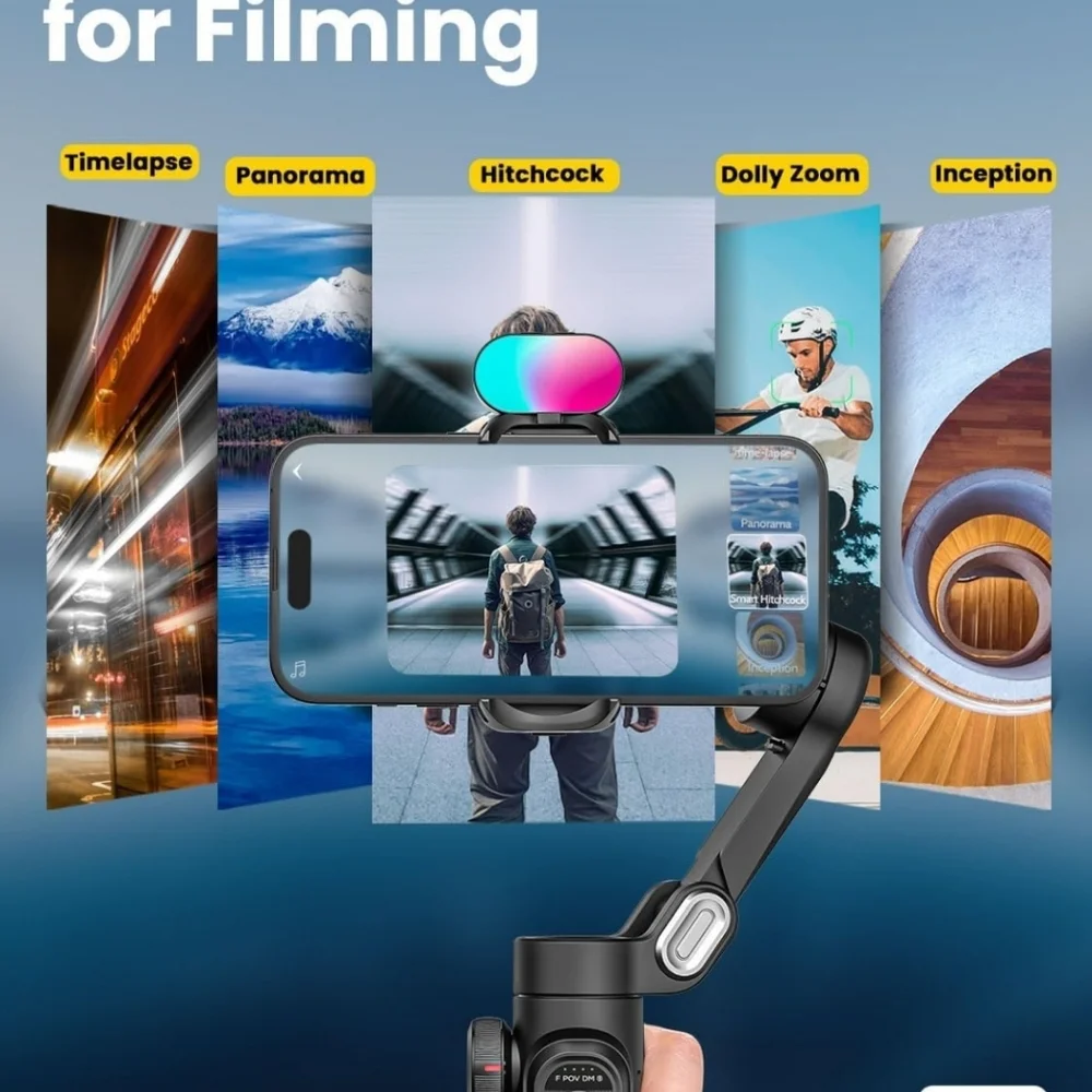 Smartphone Gimbal Stabilizer for iPhone 15 Pro Max Android Phone with Extension